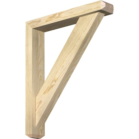 Ekena Millwork Traditional Craftsman Rough Sawn Bracket w/ Offset Brace, Douglas Fir, 4"W x 22"D x 26"H BKT0402X22X26TRA04RDF